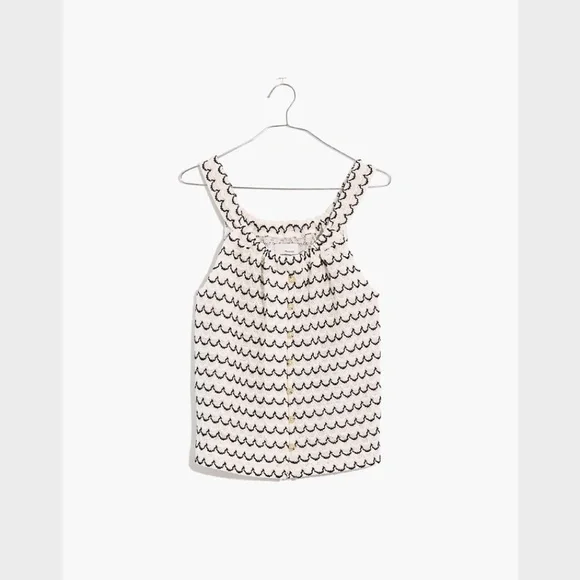 Madewell Texture & Thread Button-Front Swing Tank - Picture 4 of 6
